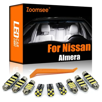 Zoomsee LED Interior Para Nissan Almira N15 N16 N17 N18 B10 V10 Tino 1995-2019 2020 2021 2022 Canbus Lâmpada de Carro Mapa de Luz de Abóbada do Kit