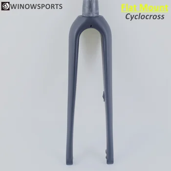 Winowsports freio a disco cascalho garfo Televisão de montagem de 700*42C de Carbono Cyclocross Bicicleta Disco Garfo eixo 100*12mm ou 100*15mm garfo