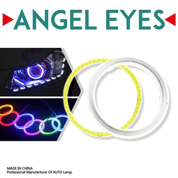 100MM LED COB Olhos de Anjo Halo Anel Lâmpada de Carro de Moto luzes Diurnas de DRL de Névoa do DIODO emissor de Luz do Farol 12-24V Luz Decorativa