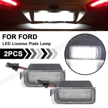 Para Ford Focus MK2, MK3 Fiesta MK6 MK7 LED Luzes da Placa de Licença Kuga S-MAX 2PCS Nenhum Número de Erro de iluminação da Chapa de Mondeo MK4 MK5