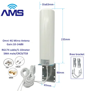 AMS 4G lte, 3G de Alta Dbi Antena externa Com 5m Mimo Deslizante Duplo CRC9/ TS9 /SMA Conector Macho Para Omnidirecional Modem / Router