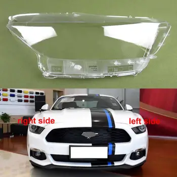 Para Ford Mustang 2014 2015 2016 2017 Farol Tampa Transparente Abajur Headight Shell De Plexiglass Substituir Original Abajur