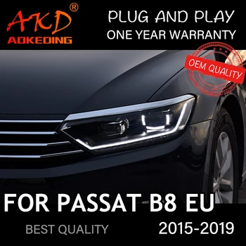 Farol VW Passat B8 EUR 2015-2019 Carro автомобильные товары LED DRL Hella 5 Xenon Lente Hid H7 Passat Acessórios do Carro
