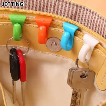 10pcs colorido mini built-in clip de saco para evitar a perda de chave de gancho rack de armazenamento de clip, usado em uma variedade de tipos de sacos