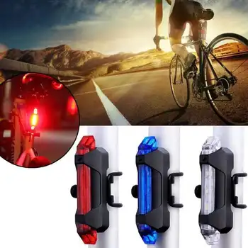A Luz de bicicleta Impermeável Traseira da Cauda do DIODO emissor de Luz do USB Estilo Recarregáveis ou Estilo da Bateria da Bicicleta de Ciclismo de Luz Portátil