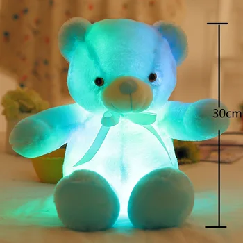 30CM Luminosa Brinquedos de Pelúcia Luz LED Colorido Brilhante Ursinho de Pelúcia de Animais Boneca Crianças de Presente de Natal Para as Crianças Meninas
