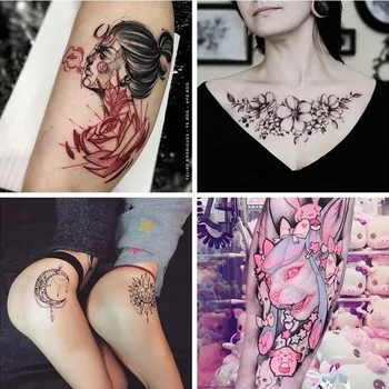 Grande Temporária Adesivo Impermeável Falso Etiqueta Da Tatuagem Legal Arte Do Corpo