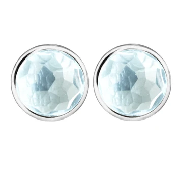 De março de Gotículas de Brincos de Sterling-Prata-Jóias com Aqua Azul Cristal de Prata 925 Jóias para as Mulheres Frete Grátis