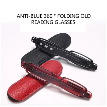 Não ou Portátil Óculos de Leitura TR90 Dobrável, Bolso Presbiopia Óculos 360 Giro caixa de Lápis de Anti Luz Azul Espetáculos