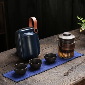 Kung fu chinês Teaset Portátil Viagem de Chá Yixing Roxo Argila Bule Quik Potes Teaware Chinês Bebida, Bules de chá