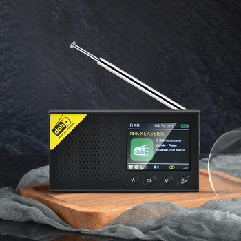 Portátil Rádio Digital compatível com Bluetooth 5.0 Radiodifusão Jogador DAB/FM Receptor Recarregável Leve para Casa Rádio