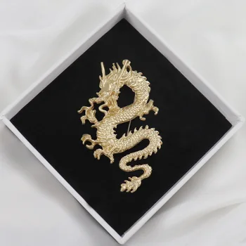 O Estilo chinês de Dragon Animal Broches para Homens Metal Buquê de Terno Broche Pin de Lapela o Emblema Pinos para Mochilas, Acessórios de Vestuário