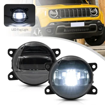 2X LED Fumado Lente Xenon Branco, jogo da Luz de Névoa Para Jeep Renegade 15-21 Cherokee KL 14-18 Jeep Compass 17-21 de Condução luz de Nevoeiro