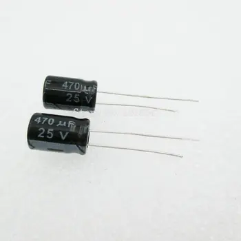 20PCS/LOTE de Alumínio capacitor eletrolítico 470uF 25 8*12 Capacitor Eletrolítico 25v 470uf