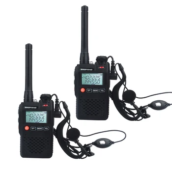 2pcs/Monte baofeng walkie talkie UV-3R banda dupla mini bolso Vox rádio FM com viva-voz