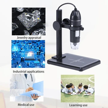 1600X Microscópio Digital Câmera de 8 Leds Microscópio Digital Ampliar Microscópio para Casa Labratory Ferramentas