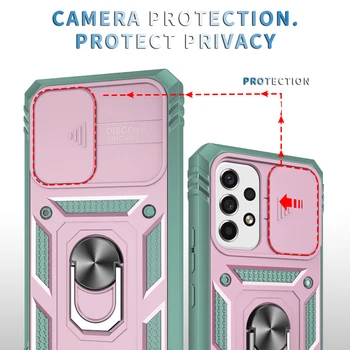 Protecção híbrida Anel de Dedo Case para Samsung Galaxy A53 A52S A52 A32 A12 A13 5G S22 Ultra S21 Mais S20 FE 5G Tampa Traseira Coque