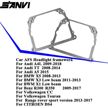 SANVI 2PCS de Ferro AFS Framework para Audi A4/TT/a bmw X3 X1 X5/Benz R300 R350/Volkswage/DS4/Range Rover Carro Headligth atualização