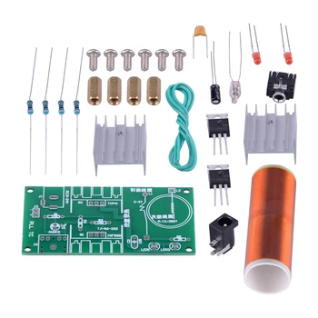 LETAOSK 3.5 Cobre e Metal e Plástico tomada de reprodução de Música de Brinquedo 15W DIY Mini Bobina de Tesla de Plasma de alto-Falante Eletrônico Kit do Projeto
