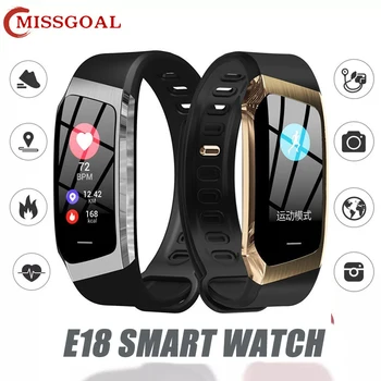 Missgoal E18 Bluetooth-compati Inteligente Relógio Monitor de frequência Cardíaca Homens Smartwatch Controle Remoto de Fitness Pulseira Para IOS Android