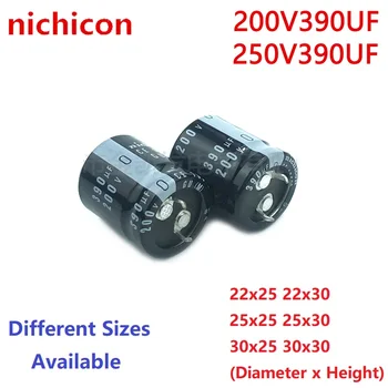 2Pcs/Monte Nichicon 390uF 200V 390uF 250V 200v390uF 250V390UF 22x25 22x30 25x25 25x30 30X25 30x30 Snap-in Capacitor PSU