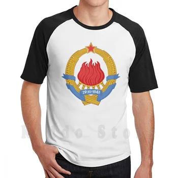 Ex-Jugoslávia-Jugoslavija Emblema T-Shirt dos Homens do Algodão Algodão S-6Xl Tito Josip Broz Tito Marechal Josip Broz Marsal Jugoslávia