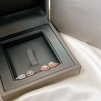 Clássico europeu Rodada rótulo de prata 925 esterlina de deslizamento brincos de dama de jóias de luxo banquete jóias presentes