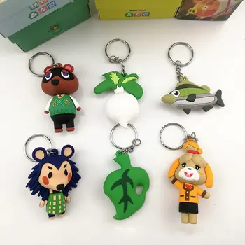 Jogo Periférica Animal Crossing Isabelle Chaveiro Tom Nook Anime Figura De Animais Listrada Rutabaga Modelo De Brinquedos Presentes De Natal