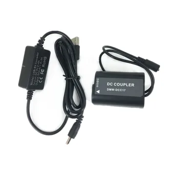 DCC17 Fictício Bateria + Adaptador USB Cabo de Carregamento para Panasonic Lumix S5 DC-S5 DC-S5K Câmara do Banco do Poder de substituir DMW DCC17