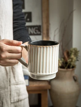 Personalidade criativa caneca de cereais de pequeno-almoço leite bonito taça de cerâmica doméstico diário de grande capacidade de Retro xícara de café