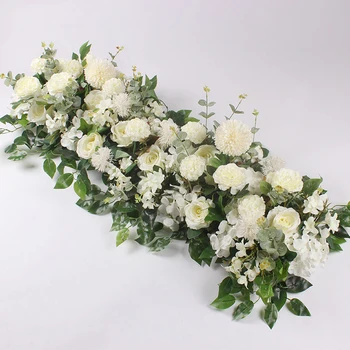 50/100cm de flores artificiais personalizado de flores de casamento organização de parede de suprimentos de seda peônia linha de decoração para a estação de ferro de arco de pano de fundo