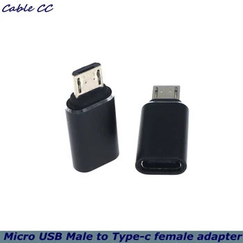 Preto USB Tipo C Para Micro USB Android Conector do Adaptador Para o Telefone Inteligente Tablet Micro USB Macho para Tipo C Fêmea Converter