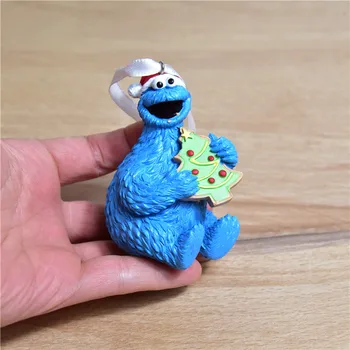 1PCS 8 cm Cookie monste Elmo especial de Natal pingente de presente de Natal boneca Festival de presente de Natal pingente de Árvore brinquedos
