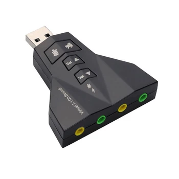 Adaptador de áudio USB Externo Virtual de 7.1 Canais de Som 3D Cartão Flexível Interface de Áudio Para PC Portátil USB 2.0 de Adaptador