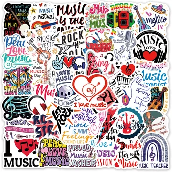 10/30/50pcs Bonito dos desenhos animados Tendência Música Rock Guitar Graffiti Adesivos de Skate Scrapbook Telefone Portátil Engraçado Adesivo Decalque de Brinquedo