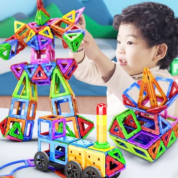 Tamanho grande Magnético Blocos de Construção Ímã Designer de Construção do Conjunto de Montar Tijolos para Construção de Brinquedos Educativos para Crianças de Presente