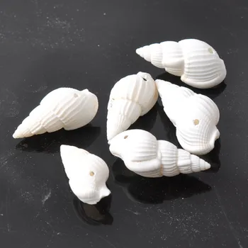 30pcs/monte branco Natural Espiral de Casca Solta Esferas para fazer jóias DIY concha do mar