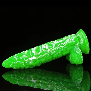 Verde Cabaço Amargo Butt Plug Anal Vibrador Artificial do Pênis em Silicone Macio Strapon Dildos Para Mulheres Femininas e Homens Gays G-spot Clímax 18+