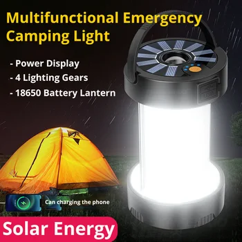 1000watts Multifuncional de Emergência de Campismo Luz 18650 Bateria Tenda Lanterna Portátil com Flash de Iluminação de energia Solar Powerbank Lâmpada