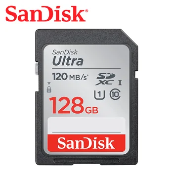 Sandisk Ultra SD Cartão sdxc de 256GB 128GB 64GB Alta Velocidade SD Cartão de Memória Genuína Classe 10 120 MB/S U1 Flash sdcard Câmara Full HD