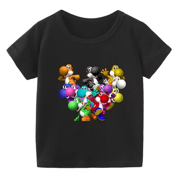 2-11T Meninos de Bebê Menina 100% Algodão Bonito Yoshi Camisa de T de Crianças Meninos Vestuário de Crianças Roupas de Verão Tops