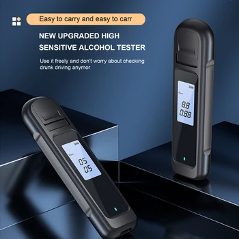 Portátil Testador de Álcool Profissional do Bafômetro Recarregável USB Digital Medidor Eletrônico de Álcool Dispositivo de Detecção do Analisador