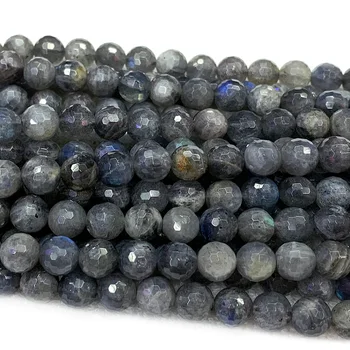 Natural Genuína Azul Labradorite Pedras preciosas, Jóias Facetada Rodada Solta Esferas de Pedra 3-de 18mm de DIY Colares ou Pulseiras de 15