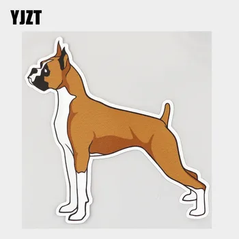 YJZT 11.3 CM×12.1 CM Legal Cão Boxer de Pé Etiqueta do Carro do PVC Decalque 11C-0578
