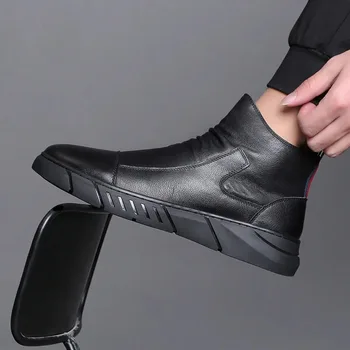 Botas para Homens Robustos Botas de Mens de Luxo Designer Chelsea Boots Masculino Britânico de Moda de Sapatos Ankle Boots antiderrapante Impermeável Sapatos