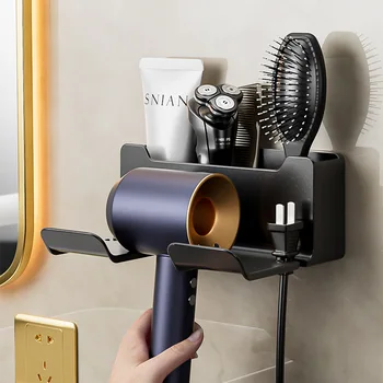 Montado na parede Secador de Cabelo Titular Para Dyson Prateleira do Banheiro sem Perfuração do Plástico secador de Cabelo stand de Banho Organizador