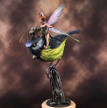 1/32 antiga fantasia infantil com o pássaro de Resina Modelo figura kits em Miniatura gk Unassembly sem pintura