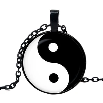 2019 novo quente retro yin e yang colar pingente tatuagem colar feito a mão da cadeia de yin e yang jóias Viajante Presente que eu Acampamento