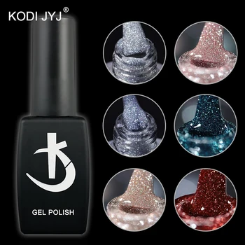 KODI Reflexiva Diamantes Gel Vernizes Conjunto 6Colors Semi-permanente Deslumbrante Glitter Gel Unha polonês Manicure 12ml Gellak Kits de Novo