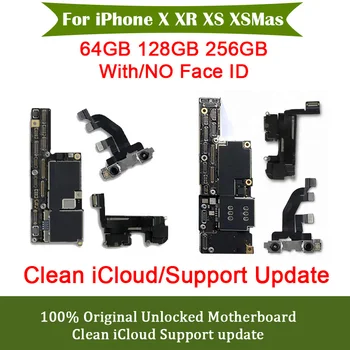 Placa-Mãe Original Para iPhone X XR XS Max Lógica da Placa Principal Com a Cara de IDENTIFICAÇÃO Com o Total de Fichas Sistema IOS Limpar o iCloud Rede 4G LTE